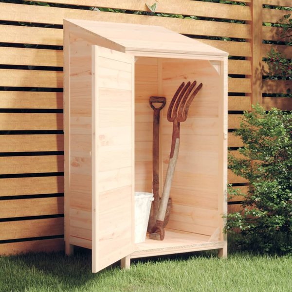 Vidaxl Cobertizo De JardíN, 55X52X112 Cm, Madera Maciza De Abeto-image