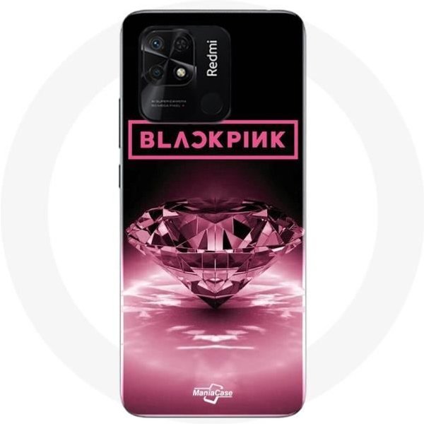 Funda - Maniacase - Xiaomi Redmi 10C - Negro - Logo Blackpink - Flexible Negro-image