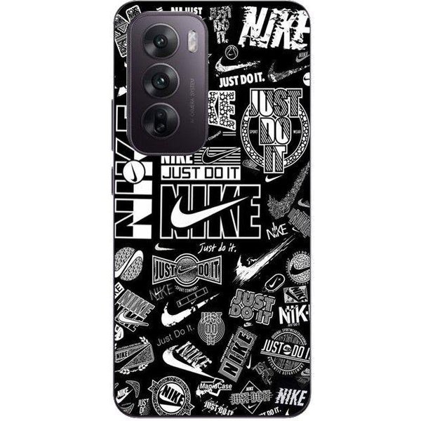 Etui Na Telefon - Maniacase - Oppo Reno 12 Pro 5G - Silikonowe - Czarne I BiałE - Graffiti-image