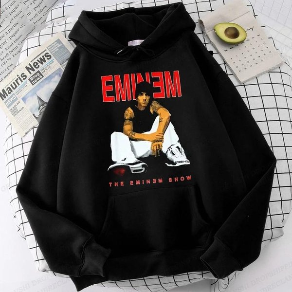 Bluza Z Kapturem Z Nadrukiem Eminem MęSka Damska Moda Hip Hop Bluzy Damskie Spodnie Dresowe Odzież Raper Moda Rockowa Harajuku Bluzy 3XL-image