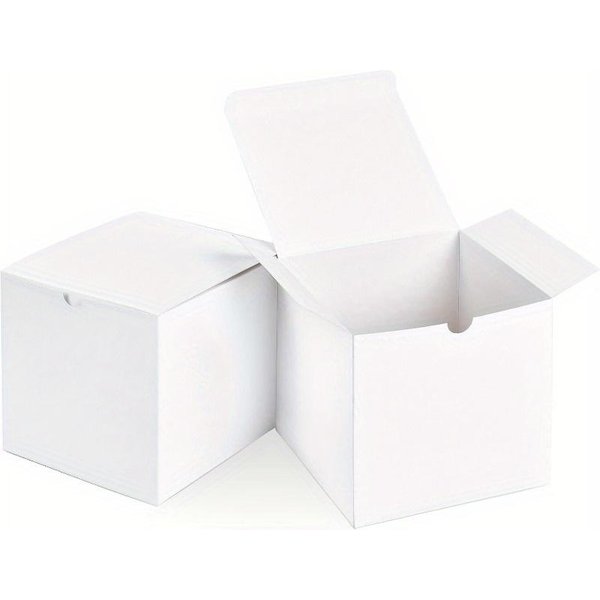 Paquete De 20 Cajas De Regalo De CartóN Blanco Con Tapas 4X4X4 Pulgadas Cajas Cuadradas Cajas De Regalo PequeñAs Adecuadas Para Fiesta Boda Navidades CumpleañOs 20PCS Blanco-image