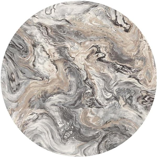 OkrąGłY Dywan WzóR Marmuru – Nordycka Luksusowa Dekoracyjna Mata AntypośLizgowa Do Salonu, Sypialni, Pokoju Wypoczynkowego Diameter 90Cm(35In)-image