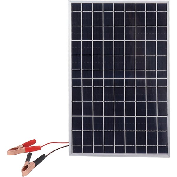 Panel Solar 15W 18V Alta Eficiencia Panel Solar Policristalino Kit Con Pinza Para Coche RV Marino Black-image