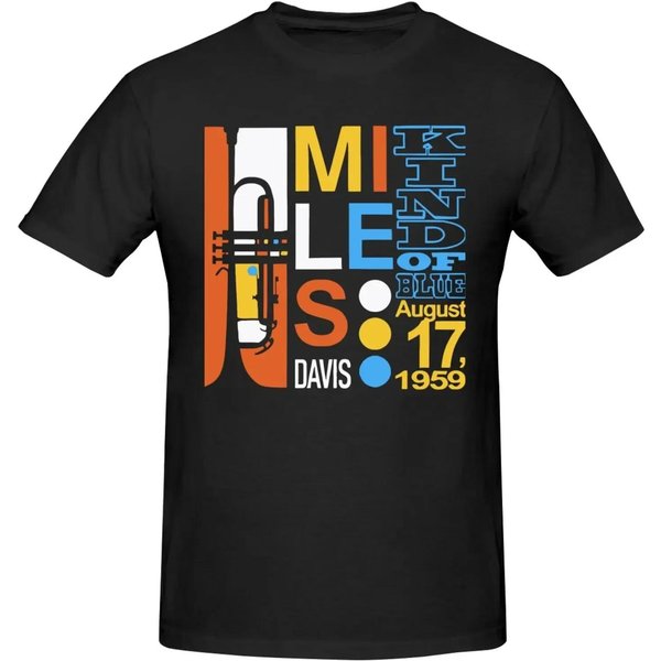 Camiseta Kind Of Blue De Miles Davis - MúSica Jazz - John Coltrane - Blue Note Vntg Harajuku AlgodóN GráFica Moda Streetwear - M... 2XL Black-image