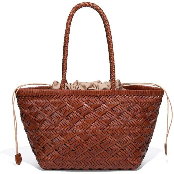 Cesta De Mimbre Para Verduras De Alta Gama Estilo FrancéS Bol De Madre, Bolso De Mano Simple Retro Y De Moda, Bolso Cruzado De Hombro ÚNico Moderno Y Casual Brown-image