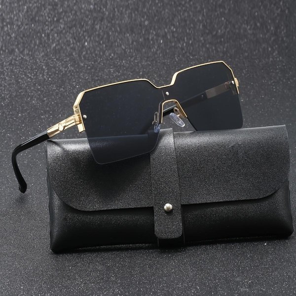 Gafas De Sol Cuadradas De Moda Para Mujer Espejo Negro Degradado Montura Grande Retro Vintage Gafas De Sol Femeninas Oculos De Sol-image