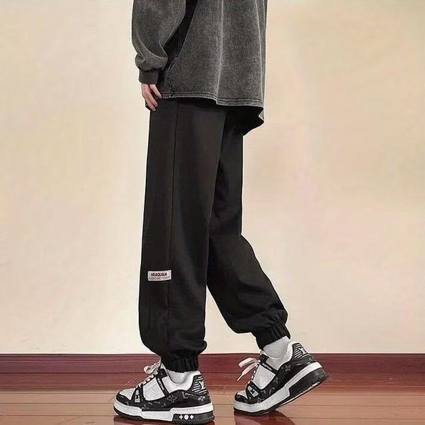 Pantalones Holgados De Primavera Y Verano Para El Armario De Hombre DiseñO De Pantalones Modernos Deportivos VersáTiles Y Guapos Pantalones Casuales 3XL Black-image