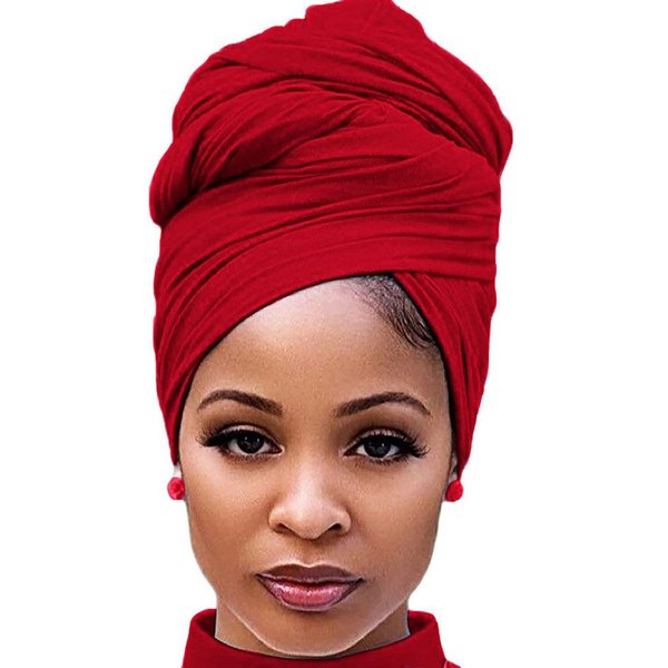 1 Pieza Bufanda Turbante EláStico Bufanda EláStica Turbante Bufanda Larga Para Cabello Envoltura Color SóLido Suave Cinta Para La Cabeza Lazo Para Mujeres Diadema Suave Hiyab Para Abaya Brown-image