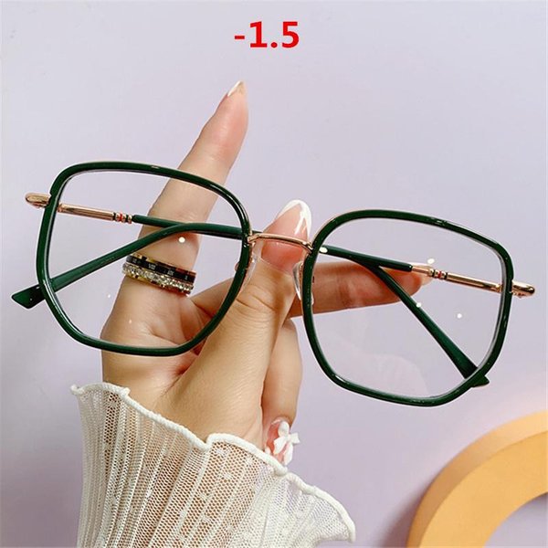 -1.0-1.5-2.0-2.5-3.0 Hasta -6 Gafas De MiopíA Terminadas De Gran TamañO Para Hombres Mujeres Lentes Transparentes Gafas Graduadas Para MiopíA Brown-image