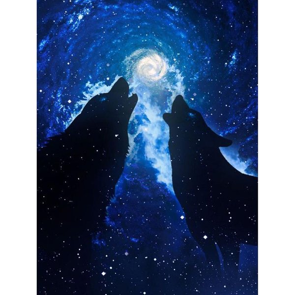 Pintura De Diamante 5D, Lobos Lunares, Bordado De Diamantes, Pantalla Completa, Mosaico De Diamantes, Imagen De Punto De Cruz 20X30CM-image
