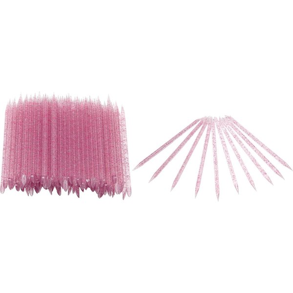 100 Piezas Empujador De CutíCulas Desechable De UñAs Doble Cara Palitos Para Manicura Pedicura De CutíCulas Pinkish-image