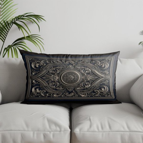 DecoracióN Del Hogar Funda De Almohada Con PatróN GóTico Ornamentado Adecuada Para Sofá Dormitorio Coche Funda De CojíN CojíN Rectangular CojíN De Respaldo 50X70Cm-image