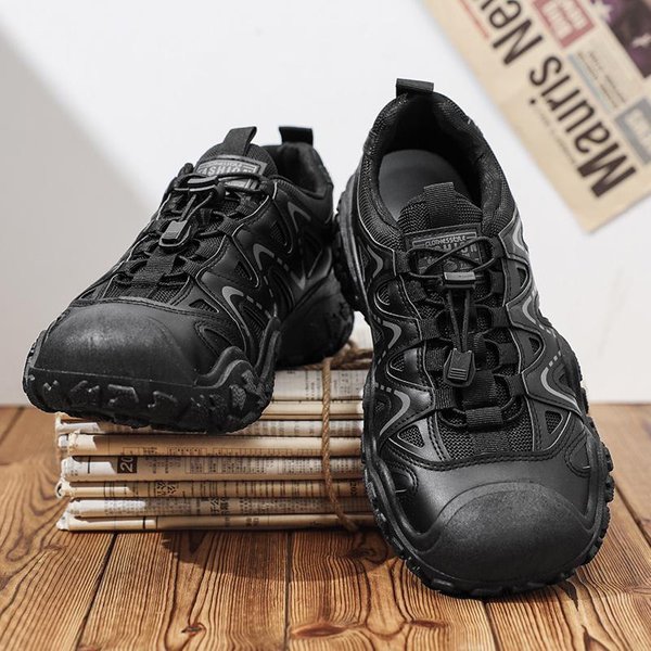 Zapatos De Senderismo Para Hombre Al Aire Libre Transpirables Resistentes Al Desgaste Hombres Trekking Caminar Caza Zapatillas Ligeras Trabajo Calzado Casual Para Hombre 39 Negro-image