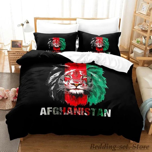 ColeccióN De Ropa De Cama Bandera De AfganistáN Individual Twin Matrimonial Queen King TamañO ColeccióN De Cama Dormitorio Adulto NiñO Funda NóRdica Colecciones Parure De Lit Cama 70X133Cm 2Pcs-image