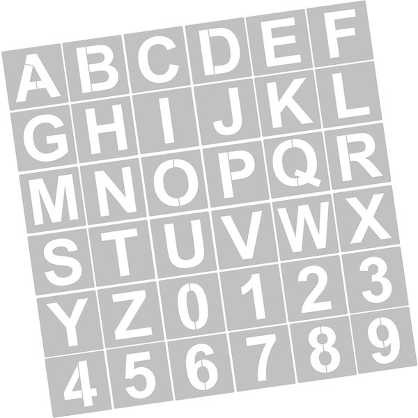 62 Piezas 5 Pulgadas Plantillas De Letras Y NúMeros Reutilizables Lavables Plantillas De Alfabeto PET Respetuoso Con El Medio Ambiente Arte Manualidad 36Pcs & 4 Inch-image