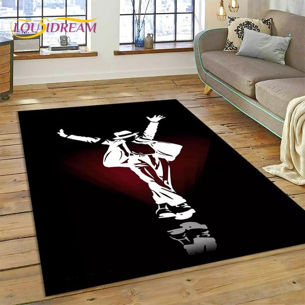 MJ KróL Popu Michael Jackson Dywanik Dywan Do Salonu Sypialni WystróJ Domu, Mata PodłOgowa AntypośLizgowa Dekoracja Na Sofę Wycieraczka Prezent 40X60Cm( 15X23In )-image