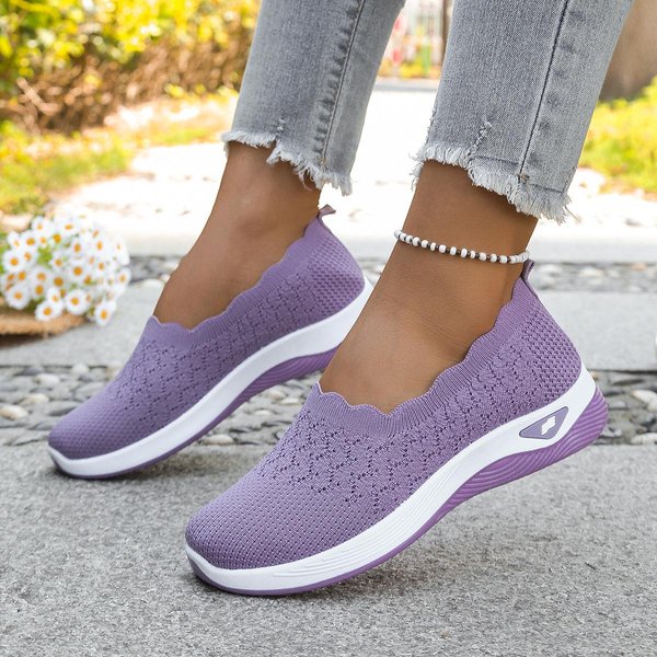 OddychająCe Siateczkowe Buty Codzienne DużE Rozmiary Damskie Buty Sportowe Wygodne Wsuwane 43 White-image