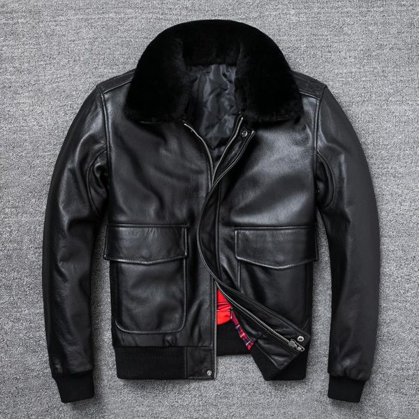 Nueva Chaqueta De Cuero De Piloto De La Fuerza AéRea, Piel De Vaca Pura De Primera Capa, Chaqueta De Cuero Genuino Y AlgodóN, Chaqueta De Cuero De Traje De Vuelo De Gran TamañO Xxxxl-image