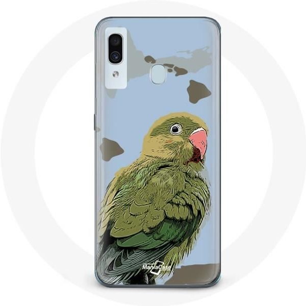Funda - Maniacase - Samsung Galaxy A30 - Verde - Flexible - DiseñO Periquitos PáJaros Verde-image