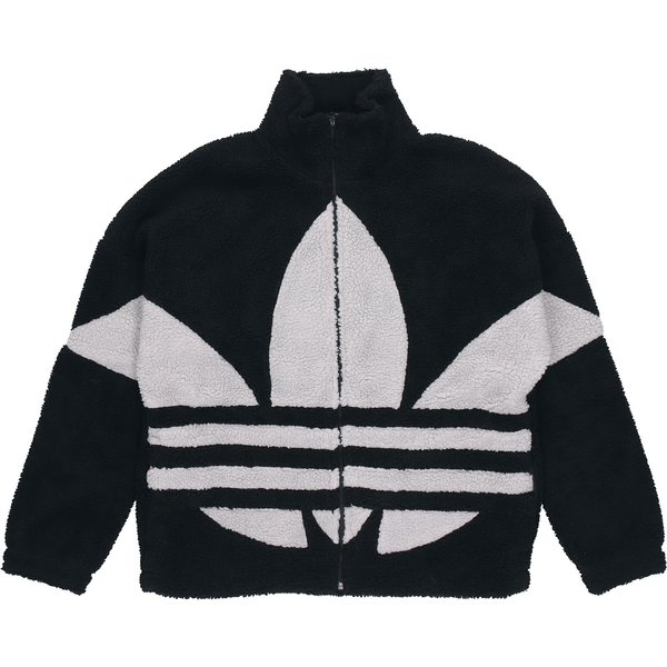 Adidas Originals Chaqueta Retro De Forro Polar Con Logo Trefoil Cuello Alto Negra L White-image