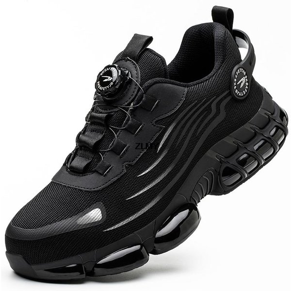 Zapatos De Seguridad Con BotóN Giratorio Para Hombre Zapatillas Con Punta De Acero Botas De Seguridad Para El Trabajo Antipinchazos Calzado Deportivo Para El Trabajo Botas Para Hombre Antiaplastamiento 38-image