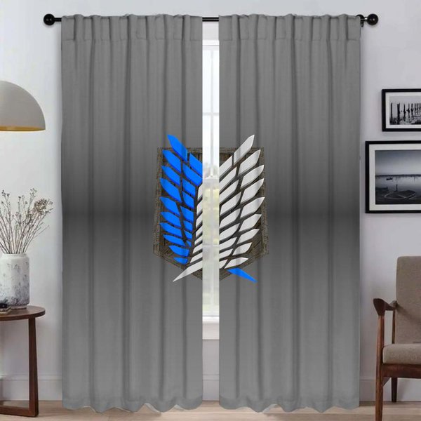 Cortinas Blackout Attack On Titan Para CáMara Cortinas Elegantes De HabitacióN 2 Piezas Persianas Cortina De Sala De Estar Tul Para Dormitorio Persianas W50Xh70Cmx2Pcs-Cl-image