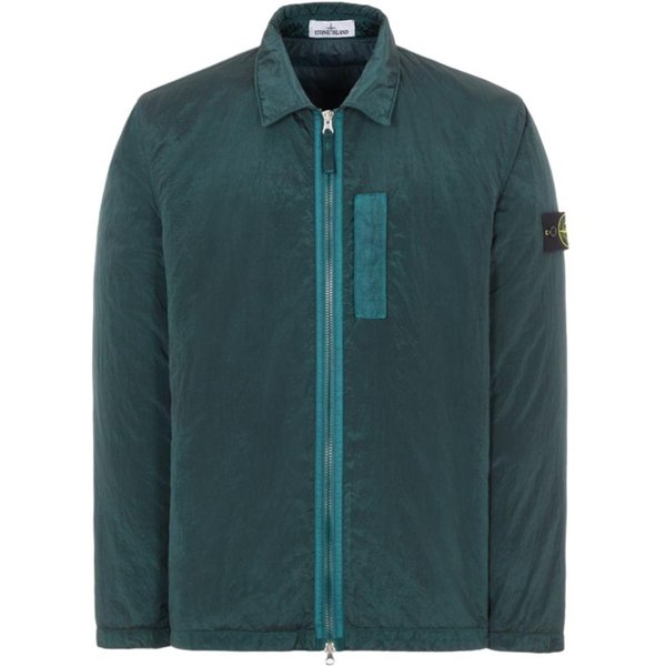 Stone Island FW22 Jednokolorowa Metaliczna Nylonowa Lekka Kurtka IzolująCa CiepłO Kurtka MęSka Ciemnozielona 7715Q0519-V0057 XL-image