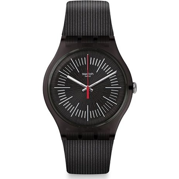 Reloj Casual Swatch De Cuarzo Resistente Al Agua 30M Esfera Negra Caja De PláStico Correa De Silicona Relojes Unisex SUOB178 Black Black-image