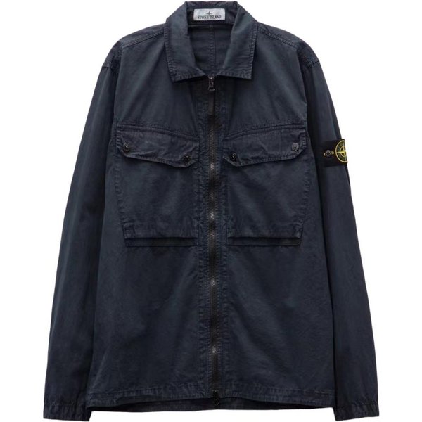 Stone Island Koszula Wierzchnia Z Efektem Postarzenia Granatowa MęSkie GóRy 7915102WN-V0120 XXL Black-image