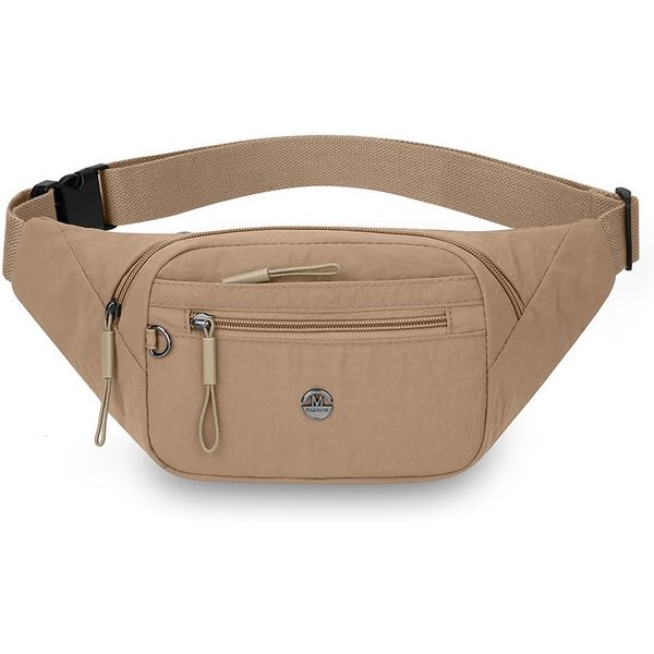 Damska Wodoodporna Nylonowa Saszetka Biodrowa Z Regulowanym Paskiem, O DużEj PojemnośCi, Crossbody, Torba Na Klatkę Piersiową Na AktywnośCi Outdoorowe Beige-image
