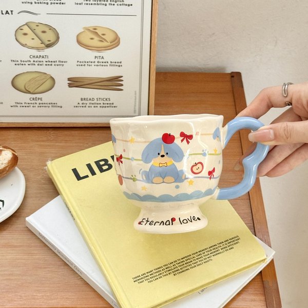 Wysokiej JakośCi Ceramiczny Kubek Urocza Para Kubek Do Domu Kubek Na ŚNiadanie Kawę Mleko Wodę Praktyczny Prezent Urodzinowy 301-400Ml-image