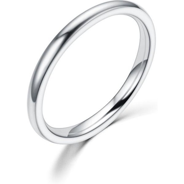 Anillo De Acero De Titanio De 2 Mm, Anillo Liso Para Parejas, DiseñO Simple De Nicho Femenino, JoyeríA De Mano VersáTil Y Duradera Con Temperamento 9 Plata-image