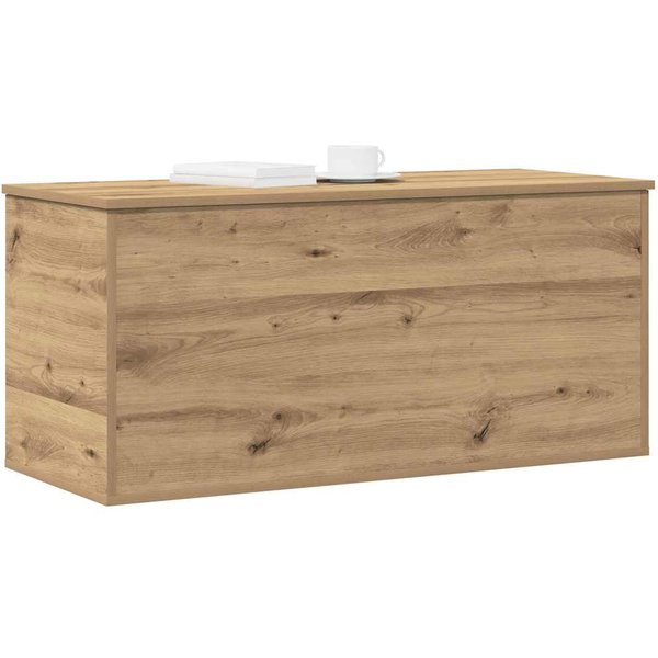 Caja De Almacenamiento Roble Artesanal 100 X 42 X 46 Cm Material A Base De Madera-image