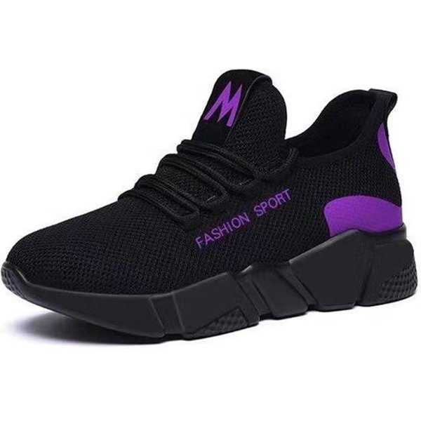 Nowe Casualowe Sneakersy Damskie Modne Siateczkowe OddychająCe MięKkie Spody Buty Do Biegania Buty Kokosowe 36 Black-image