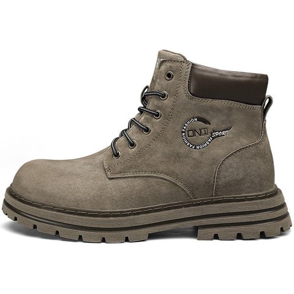Botas De Trabajo De Estilo BritáNico De CañA Alta Para Hombre, Botas De Trabajo De Combate En El Desierto, Impermeables, De Cuero De CañA Media Para Hombre, OtoñO 44-image