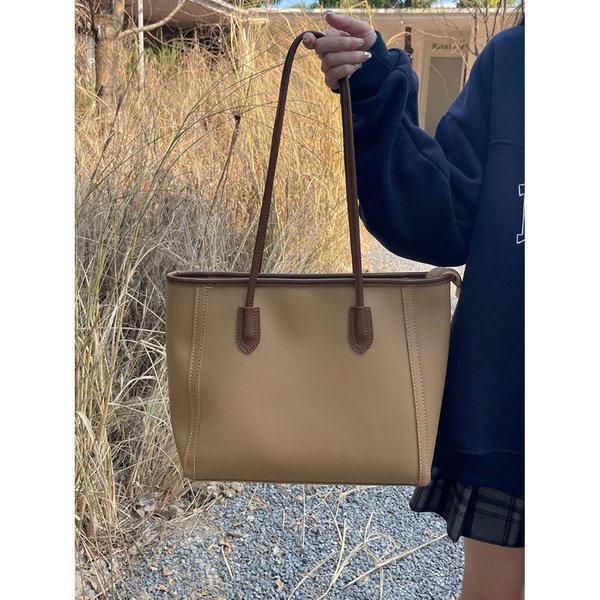 Bolso Retro Bolso De Mujer VersióN Coreana Bolso Tote Todo En Uno Moda Un Solo Hombro Bolso Para Desplazamientos Caqui-image