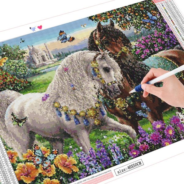 Pintura De Diamantes 5D DIY Caballo Bordado De Diamantes Completo Punto De Cruz Animal Hecho A Mano DecoracióN Del Hogar 30X40CM-image