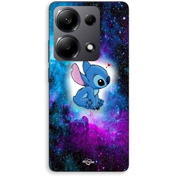 Etui Na Telefon - Maniacase - Xiaomi Redmi Note 13 Pro 4G - Silikonowe - MięKkie - Kolorowy Stitch Ohana Czarny-image