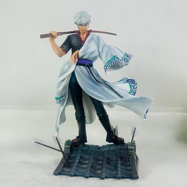30Cm Gintama Sakata Gintoki 2.0 Ulepszenie GK Figurka Akcji Statua Anime Figurka Kolekcjonerska Dekoracja Biurka Zabawka Prezent Zaprojektowany Dla FanóW Gray-image