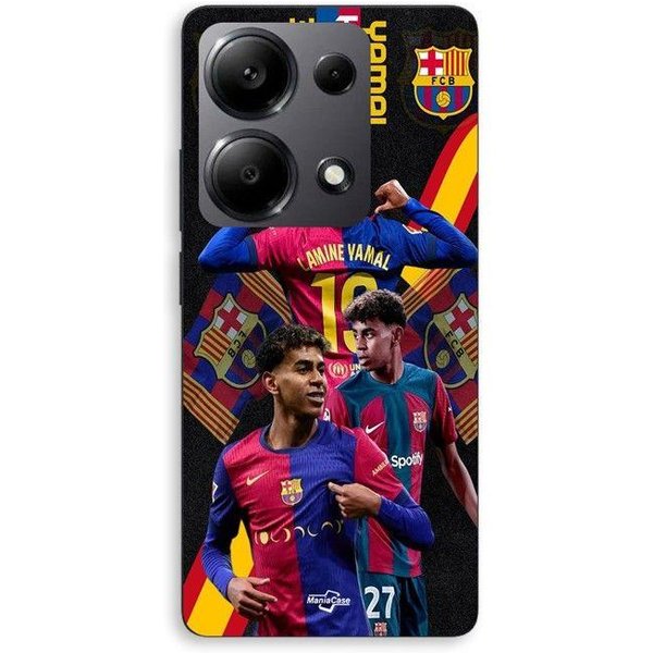 Etui Na Telefon - Maniacase - Xiaomi Redmi Note 13 Pro 4G - Silikonowe - MięKkie - Tapeta FC Barcelona Czarny-image