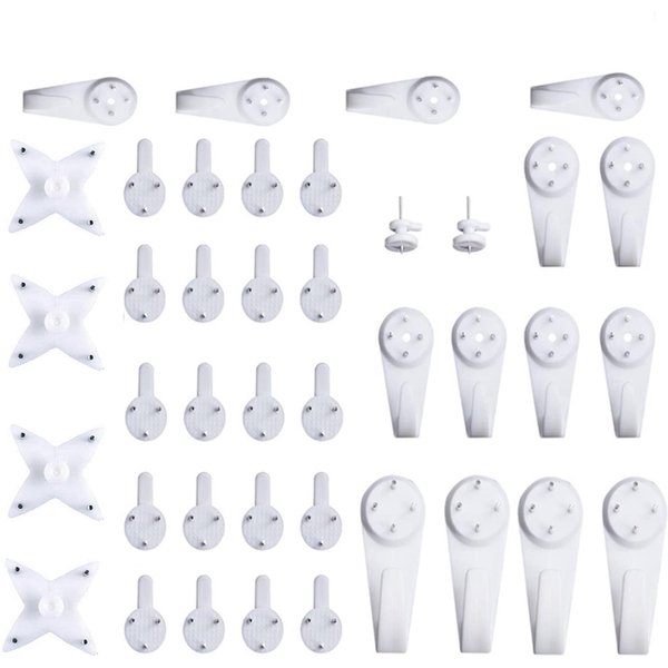 40 Uds Tornillos Invisibles Para UñAs Ganchos De Pared Sin Rastro Perchas Para Cuadros Arte MultifuncióN Sin Rastro 43Pcs-image