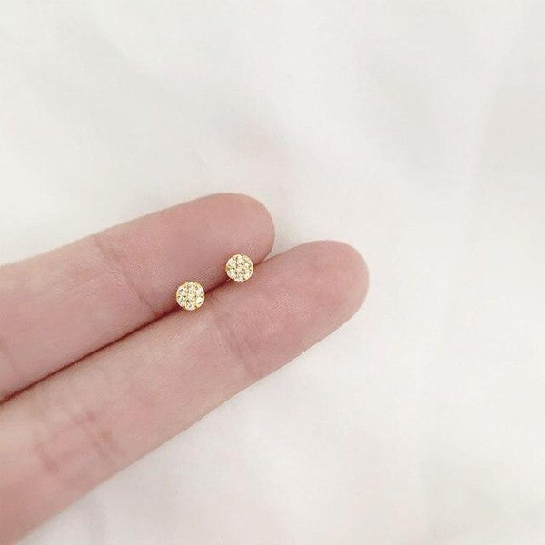 925 Srebro Sterling Prawdziwe ZłOcenie 14K ZłOte JapońSkie KryształOwe Kolczyki Kobiety MałE SłOdkie BiżUteria Urodzinowa ZłOty-image