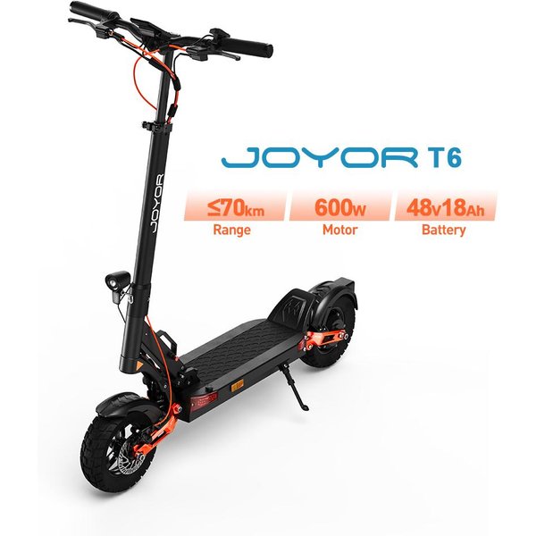 Joyor T6 Patinetes EléCtricos 10'' NeumáTico Todoterreno BateríA 48V/18AH Motor 600W 45KM/H Velocidad MáXima 70KM AutonomíA T6-image