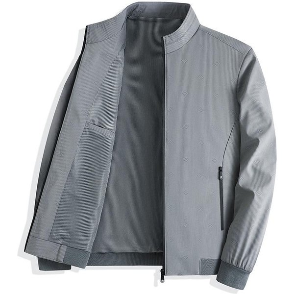 Tops Finos De Primavera Y OtoñO, Chaquetas Para Hombre, Ropa Para Hombres De Mediana Edad Y Ancianos, Ropa Para Padre, Chaquetas De Ropa Para Papá 4XL Gris-image