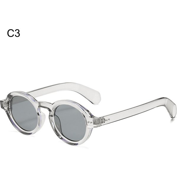 Nuevas Gafas De Sol Redondas Retro Moda Trendy Remaches Gafas De Sol UV400 Vintage Punk Gafas Para Mujeres Y Hombres White-image