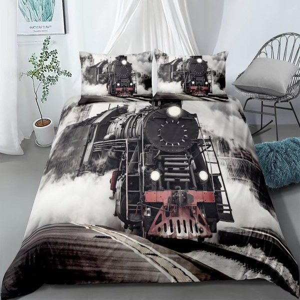 Juego De Funda NóRdica Tren Flying Scotsman Reino Unido Individual Doble Queen US Twin Full King Size Entre Juego De Ropa De Cama 140X200Cm-image