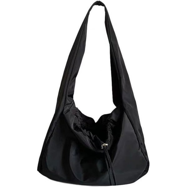 Bolso Mensajero De Trabajo De Lona Para Mujer Bolso De Hombro De Gran Capacidad Para Mujer Bolso Cruzado Diagonal VersáTil De Gran Capacidad Black-image