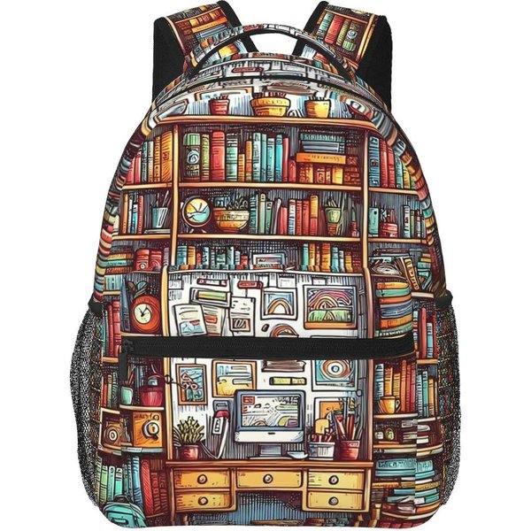 Libros De Dibujos Animados EstanteríA Mochilas NiñOs NiñAs Bolso Para Libros Bolsas Escolares Para NiñOs Mochila Infantil Bolso De Hombro Gran Capacidad One Size-image