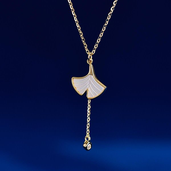 Nuevo Collar Europeo Y Americano Simple De Plata De Ley S925 Con Concha Natural Cola De Sirena Nicho Cadena ClavíCula Mujer Oro-image