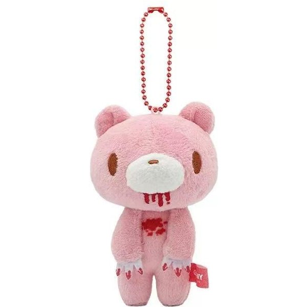 Nuevo 10Cm SombríO Oso Sangriento Tocado Peluche Juguete Llavero Lindo Oso TemáTica Sangre Y2K Juguete MuñEco Relleno Colgante De Bolso Llavero Regalo-image